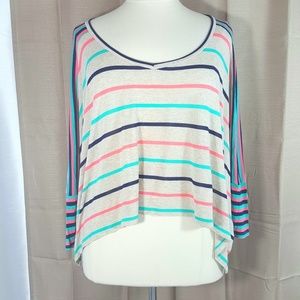 Ella Moss Multicolor Striped Crop Top Size L